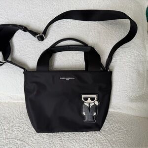 Karl Lagerfeld Black handbag with Icon Patch
